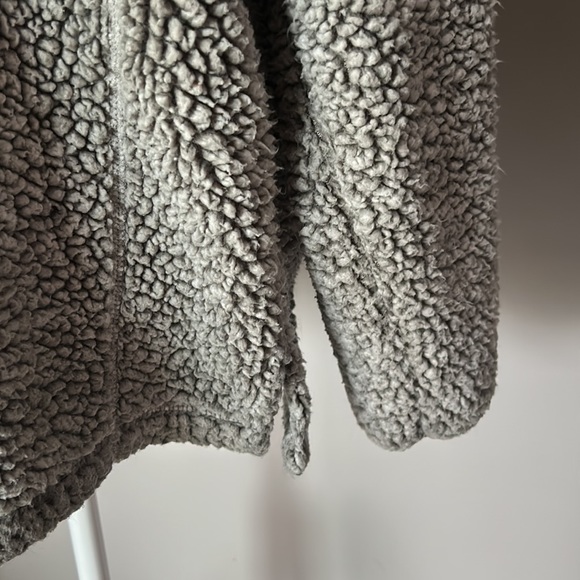 Nordic Fleece Women’s Grey Oversized The Victoria Sherpa Pullover Jacket - Picture 3 of 7